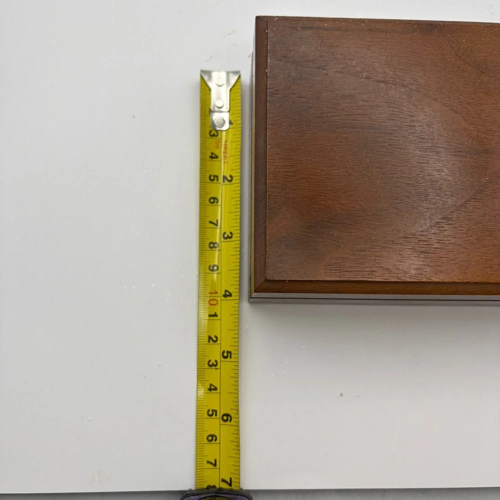 Decatur Industries Trinket Jewelry Box Brown Walnut Wood 6-Slot Velvet MCM